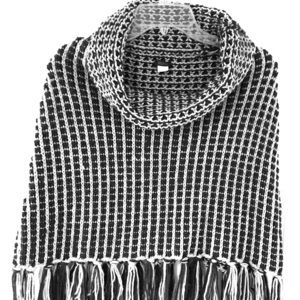 Hand-knit wool poncho.